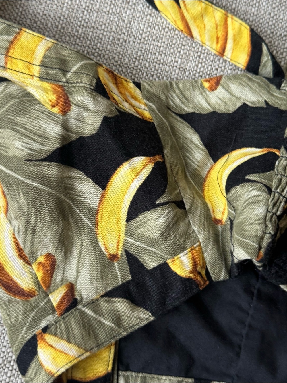Black banana leaf Tropical print Button-Front Crop bustier Tank Top size Small - Picture 6 of 7